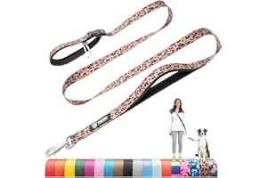 TSPRO Correas para Perros Manos Libres, Ajustables y Resistentes, con Mango Acolchado Suave y Hebilla de Metal, Ideales para Perros de Tamaño Mediano a Grande (Estampado de Leopardo)