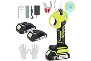 Vothen Electric Pruning Shears with 2Pcs 2.0Ah Batteries - 21V Cordless Battery Secateurs for Effortless Tree Trimming - Cuts Branches up to 30mm Diameter - Garden Pruner Scissors