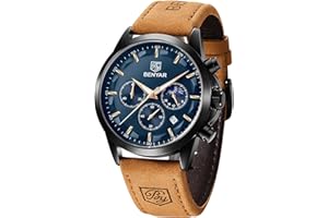 BY BENYAR oorologi uomo Cronografo Movimento al Quarzo Orologio Elegante Sportivo di Moda Business orologi uomo 30 M Impermeabile e Antigraffio Regalo da Uomo