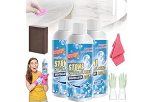 Donubiiu Stone Stain Remover Cleaner, Stone Crystal Plating Agent, Marble Cleaner And Polish, Marble Nano Crystal-Plating Agent, Kitchen Oil Stain Cleaner for Marble, Tile, Granite (3PCS)
