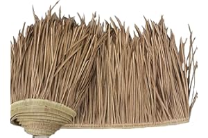 KMYX Toit en chaume mexicaine - Ignifuge - Pour 15 ans - Toit en paille pour cabane Tiki, bar, jardin, terrasse, tonnelle, mur (taille : 49,6 x 99,3 cm, couleur : palme), 19.6'H*39.3'L
