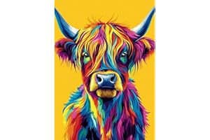 CEOVR Cow Diamond Painting Kits Adults,Diamond Painting Art Kits,30x40cm,5D Gem Art Craft Set,Colorful Highland Cow