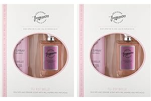 Designer Fragrances Tu Est Belle Female Twin Gift Set - Includes 2 x 100ml Body Spray Deodorant Cans, 2 x 50ml Women’s Eau De Parfum Sprays - For Instant Freshness on The Go - Long Lasting Smells