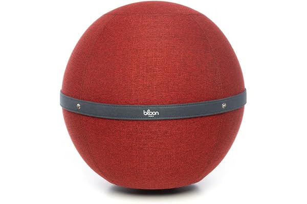 Bloon Siège Ballon Bureau Ergonomique | Anti Mal de Dos, Anti-dérapant, Anti-tâches & Ultra-résistant | Fait à la Main au Portugal | Couleur Carmin | 55 cm