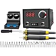 THE WHITE SHOP Wood Burning Tool, Wood Burner kit Pen, Wood Burning kit with Digital Thermometer Temperature Adjustable Temperature, 2Pcs pyrographic Wood Burning pens, Wood Burning Pen Tips