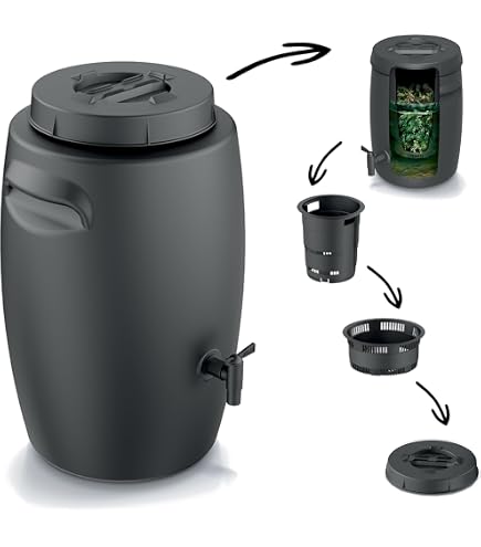 Ecovi Composteur De Cuisine 20 L Vert + 1 Kg Activateur – Compost Rapide & Engrais Liquide Naturel