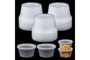 Kleemeiero 30Pz Contenitori Plastica con Coperchio 360ML Barattoli Plastica Trasparente per Aalimenti Contenitori per Alimenti Riutilizzabili Contenitori Ermetici per Alimenti per Salse Insalate Zuppe