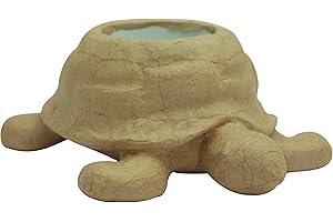 DECOPATCH Décopatch HD052C - Übertopf aus Pappmaché, Schildkröte, 18,5x17x8cm Wasserfest, 1 Stück