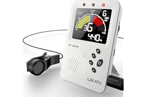 Guitar Tuner Metronome, LEKATO Rechargeable Guitar Tuner 3 in 1 Digital Metronome with Human Voice Beat, LED Color Display Multifunction Tuner for Guitar, Bass, Violin, Ukulele, Chromatic and Trumpet