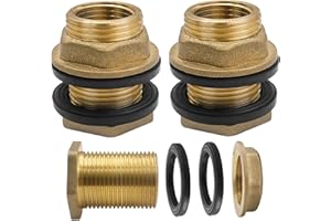 GZhaizhuan 2 unidades de paso de barril de lluvia, rosca de barril con rosca exterior de 3/4 pulgadas x rosca interior de 1/2 pulgadas para grifos, barriles de agua y tanques de agua