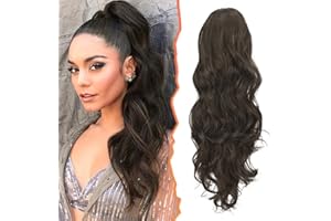 BARSDAR Coleta Postiza Rizada Pelo con Pinza de Garra, 50 cm Largas Cola de Caballo Extensiones Ondulado Ponytail Extension Clip in Postizos de Pelo para Mujeres