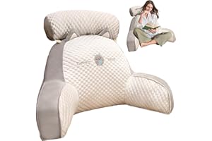 Pacienjo Rückenlehnenkissen Mit Armlehnen, Bett-Lesekissen Rückenkissen Mit Abnehmbarer Nackenstütze Und Armlehnen - Zum Lesen, Faulenzen und Fernsehen