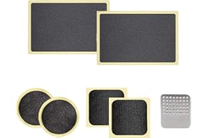 6 Sztuk Zestaw Naprawczy Do Dętki Rowerowej Samoprzylepny - Łatki Bez Kleju Do Dętki Rowerowej W Kształcie Okrągłym, Kwadratowym I Prostokątnym Z Metalową Tarką - od Mobi Lock