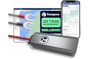 Transpoco 4G GPS Tracker (GS900) | Echtzeit Tracker mit SIM & Prepaid-Monatsplan | IPX5 Ortungsgerät für Autos, Flotten & mehr | Backup-Akku & Diebstahlwarnungen | EU-Kundensupport