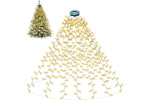 POIFL 400 LED Guirlande Lumineuse Sapin de Noël, 2 M x 16 Brins Guirlande Lumineuse, 8 Modes et Étanche Lumiere Sapin de Noël pour Décoration Arbre de 1.8 à 2.4 M, pour Exterieur, Interieur, Jardin, Fête