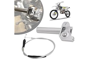IUVWISN Conjunto acelerador moto 7/8 '' 22 mm Puño Acelerador Rapido Moto con Cable Acelerador Pit Bike 125 Universal para Manillares 50 110 125 150 200 250 cc Dirt Bike ATV Mini Bike Plateado
