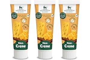 Knuffelwuff Tuben Snack Käsecreme 3er Pack - mit viel frischem Käse - ohne Konservierungsmittel, ohne Zusatz von Zucker und Getreide - Ideal auch für Welpen - Made in Germany