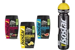 Isostar Hydrate & Perform Pamplemousse - Citron - Orange + Bouteille 1L.