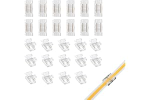 Clearhill 2-stifts 5 mm 20 st kontakter för LED-remsor, bandkontakter, sömlös snabbadapter för 5V/12V/24V enkelkolorband, tra