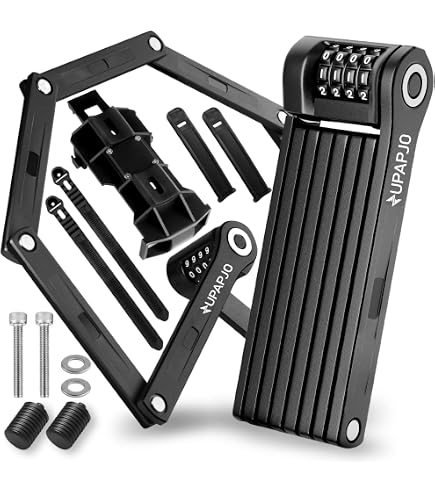 Antivol Pliant Pour Vélo – 85 Cm Déplié, Acier Allié, Cadenas à Code 4 Chiffres, Avec Support, Pour Vélo, Scooter Et Moto
