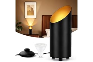 ‎GEYOULUX GeyouLux LED Uplight Spot Bodenstrahler IP44 Wasserdicht 6W 600LM Aluminium Bodenlampe Innen Wohnzimmer, Bodenleuchte mit Fußschalter zur Indirekte Beleuchtung, inkl. GU10 Lampe 2700K Warmweiß Schwarz