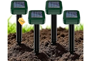 BOGUTONGJIN Dissuasori per Talpe, Dissuasore per talpe, Repellente di Talpe Solare per Giardino e Campeggio, Anti Topi, Serpenti IP65 ImpermeabiLe - Verde 4 PCS