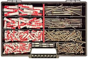 VB STARR INGENIOS Fischer Juego de tacos con tornillos Torx y 6 puntas (280 piezas) 5 x 25 6 x 30 8 x 40 10 x 50 mm