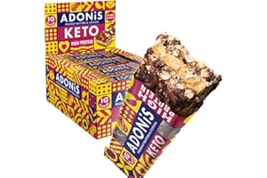 Adonis Keto Protein Bars | Peanut Butter & Chocolate Snack Bars | 100% Natural Nut Snacks, Low Carb, High in Protein, Vegan, Gluten Free, Low Sugar, Paleo (Box mit 16)