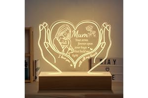PRSTENLY Mum Gifts for Mothers Day from Daughter Son to Mum Birthday Gifst Valentines Day Heart Night Light With Love Sayings Gifts Mum Birthday Gifts Gifts for Women Thank You Gifts for Mummy Present