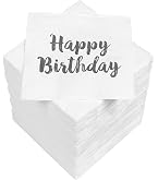 Unique Party Servietten – 16 Stück, Glitzer Schwarz & Silber, 16,5 Cm – Für Geburtstagsparty, Einfaches Aufräumen