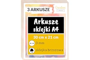 Creative Deco 3 x A4 Sklejka 3mm | 300 x 210 x 3 mm (+/- 2mm) | Płyty ze Sklejki do Majsterkowania i Prac Manualnych Pirografii, Cięcia Laserem, Modelarstwa, Frezowania, Ploter CNC, Wyrzynarka