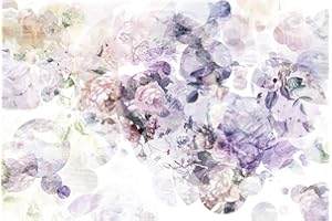 Komar XXL4 – 060 Komar wish acquerello floreale decorazioni – (368 x 248 cm) – bianco, blu, rosa, arancione, viola, rosso, verde, giallo (pezzo)