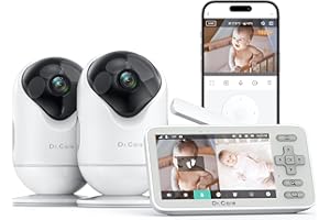 Dr.Care VistaView Lite Camara Vigilancia Bebe WiFi, 4" 720P Pantalla Dividida, Cámara 1080P, Visión Nocturna, Alertas de Movimiento, 3000mAh, Seguridad Triple, Multiusuario, Alcance 390m
