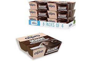 ALPRO DESSERT 100% Vegetale al gusto CIOCCOLATO FONDENTE, morbido e goloso (6 confezioni da 4x125 g), Crema