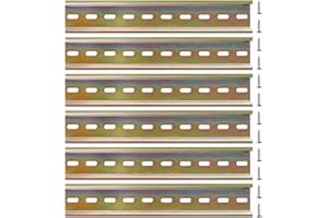 VooGenzek 6 PCS DIN Rail, DIN Mounting Rail C45, with 12 PCS Screws, for DIN Rail Terminal Series and Contactor, 35 * 200 mm, Alloy Steel