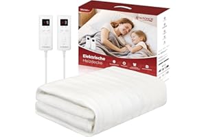 staronce Manta Electrica 160x140 cm, Calientacamas con 10 Niveles de Calor, Lavable en Lavadora y Apagado Automático, Incluye 2 Mandos a Distancia y Protección contra Sobrecargas.