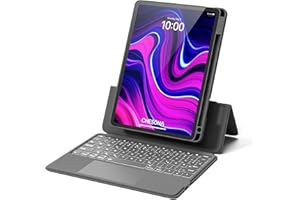 CHESONA iPad Air 5 Hülle mit Tastatur, Backstand Rugged Taststur für iPad Pro 11 mit Touchpad, Magnetische Abnehmbare Hülle, 15°-180° Verstellbarer Ständer, QWERTZ Tastatur, Grau