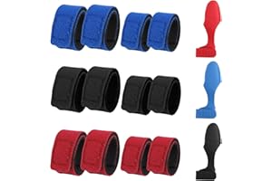 HexinYigjly 15 Correas Elásticas para Cañas de Pesca – Cinturón Ajustable con Velcro, Soporte para Spinning, Surfcasting, Pesca en Mar y Río – Juego de Correas de Protección y Transporte para Cañas