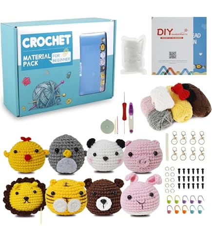 ZPSHYD Kit Complet Crochet Pour Débutants - Fil Doux Avec Instructions Vidéo Et Accessoires