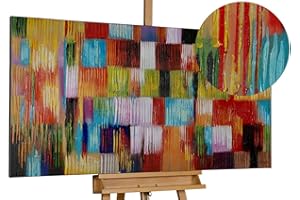 KunstLoft Leinwandbild | 100% HANDGEMALT | 140x70cm | Gemälde 'Eine Hommage ans Leben' | Abstrakt | Bunt | Wandbild Wohnzimmer
