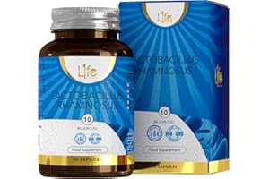L1FE NUTRITION LN Lactobacillus Rhamnosus | 90 High Strength Rhamnosus Probiotic Capsules - 10 Billion CFU L Rhamnosus Probiotics per Serving | Non-GMO, Gluten, Dairy & Allergen Free | Made in The UK