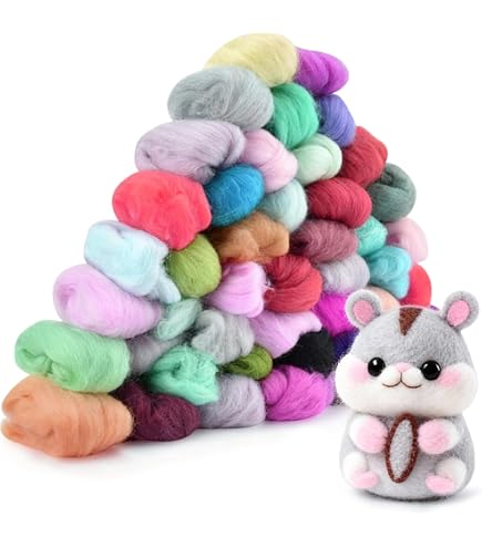 Projet DIY Créatif Laine à Feutrer Kryzalite - Lot De 10 Couleurs (10g Chacune) - Pour Feutrage à Sec/Humide - Série Café Laine Naturelle Colorée
