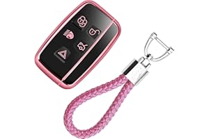 KASER Funda Carcasa Llave Coche Silicona TPU Compatible para Range Rover Jaguar Land-Rover Discovery 4 Evoque Jaguar XE XF XJ F-Pace Llaveros Cover Protección Mando a Distancia (Rosa)