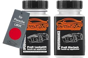 TRISTARcolor Autolack Lackstift Set für Porsche L80K Indischrot Basislack Klarlack je 50ml