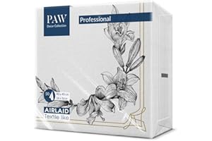 ‎PAW DECOR COLLECTION PAW - Servietten aus Airlaid - Stoffähnlich (40 x 40 cm) I 50 Stück I Für Trauerfeier, Leichenschmaus, Beerdigung, Abschied I Hochwertige Tischdeko Stoffservietten - Königliche Lilie I Royal Lily
