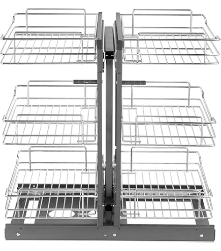 livingpoint24 Keukenlade kast 11 cm kastlade lade 3 manden chroom telescoop volledig uittrekbaar max 30 kg *7003