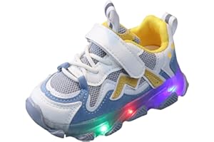 LUCKYWAQNG Sportschuhe Kinder Jungen Leuchtende Schuhe Weichen Sohlen Atmungsaktive Wanderschuhe Anti-Rutsch Mit Lichtern Sneaker Schnürung Mit Klettverschluss Einzelne Schuhe Mit Hakenschlaufe