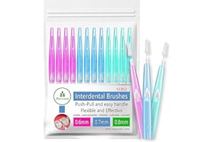Brosses interdentaires MoriVeda® NP-Vital, Jeu de 12 (0,6/0,7/0,8 mm), Brosses interdentaires pour une hygiène buccale propre, Fonction Push-Pull, Développées avec des laboratoires dentaires. MIX