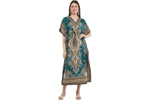 Shah Crafts. Women Kaftan Tunic Kimono Long Maxi Party Dress for Loungewear Holidays Nightwear Beach Cover Up Caftans Free Size