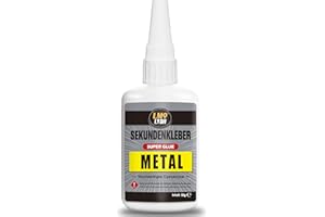 LMQ LASH Sekundenkleber extra stark für Metall 50g, Hitzebeständiger Metallkleber mit Anti-Verstopfungskappe, Cyanacrylat(CA) Sekundenkleber für Stahl, Zink, Aluminium und andere Metallmaterialien.